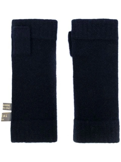 N•peal Cashmere Fingerless Gloves In Blue