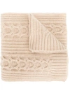 N•peal Wide Cable Knit Scarf