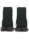 N•peal Fur-trim Fingerless Gloves