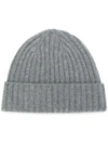 N•peal Chunky Rib-knit Beanie In Grey