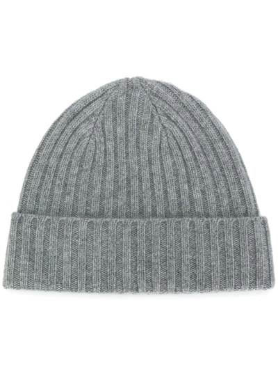 N•peal Chunky Rib-knit Beanie In Grey