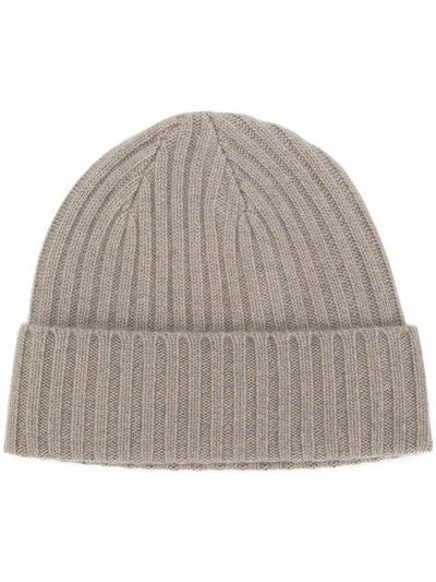 N•peal Chunky Ribbed Knit Beanie Hat