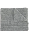 N•peal Ribbed Cashmere Scarf In Grey