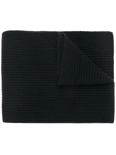 N•peal Ribbed Cashmere Scarf In Black