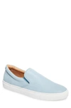 Greats Wooster Slip-on Sneaker In Light Blue Perforated Leather