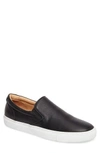 Greats Wooster Slip-on Sneaker In Black Perforated Leather