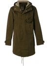 Ten C Drawstring Hooded Coat - Green