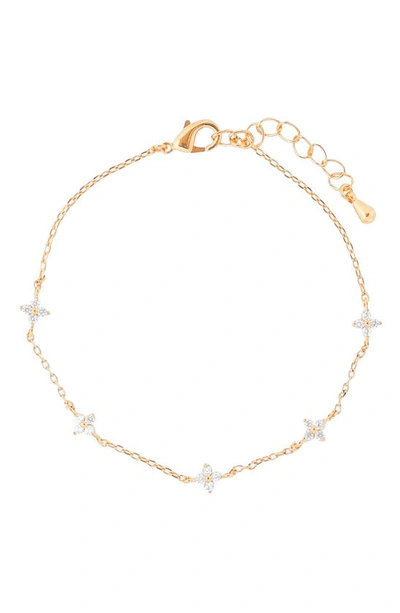 Girls Crew Shimmer Blossom Bracelet In Gold-plated