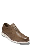 Cole Haan Zerogrand Wingtip Waterproof Derby In Ch Riverstone/ Ivory