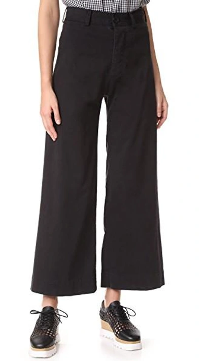 Emerson Thorpe Ryan High Waisted Wide Leg Pants In Black