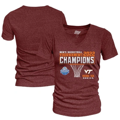 Blue 84 Basketball Conference Tournament Champions V-neck T-shirt In Maroon
