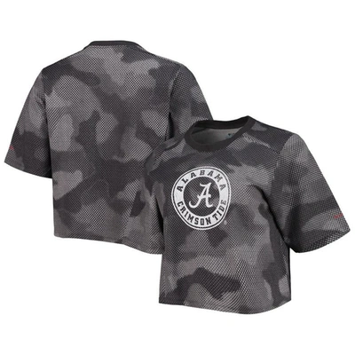 Columbia Women's  Gray And Black Alabama Crimson Tide Park Camo Boxy T-shirt In Gray,black