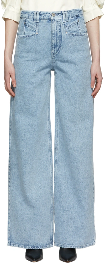 Isabel Marant Lemony High-rise Wide-leg Jeans In Azure