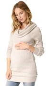 Ingrid & Isabel Cowl Neck Maternity Sweater In Oatmeal Heather