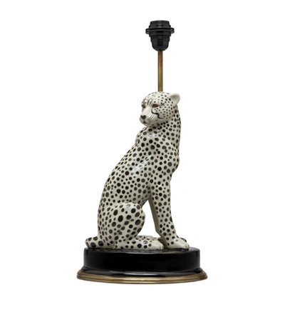 House Of Hackney Porcelain Cheetah Lamp Base In White