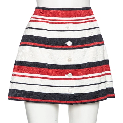 Pre-owned Dolce & Gabbana Multicolor Striped Jacquard Mini Skirt M