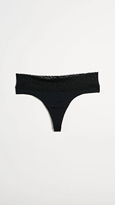 Rosie Pope Seamless Maternity Thong With Lace In Black