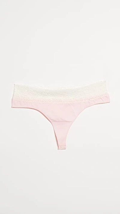 Rosie Pope Seamless Maternity Thong With Lace In Blush/ivory