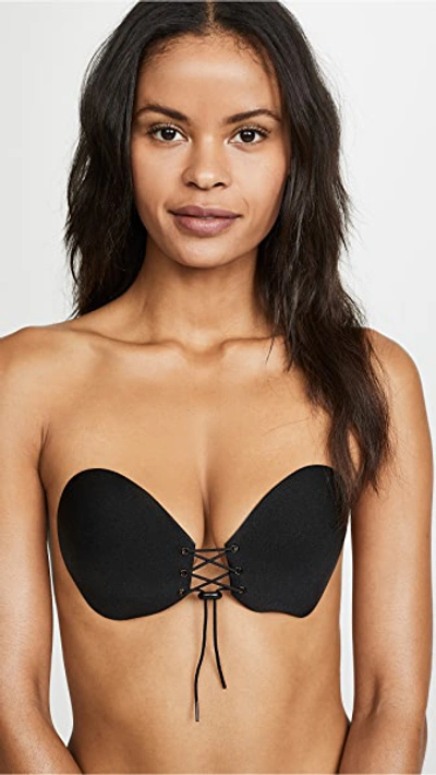 The Natural Lace Up Adhesive Bra In Black