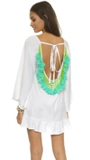 Sundress Indiana Short Beach Dress In White/turq Alaia