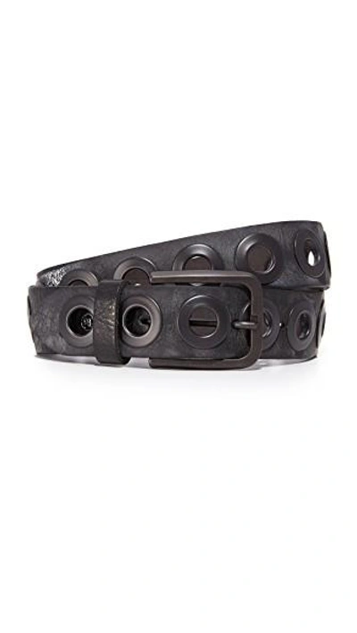 B. Belt Gunmetal Ring Belt In Black