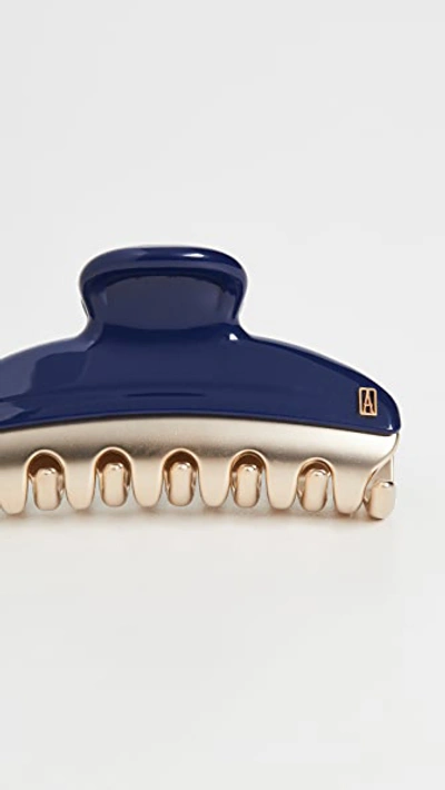 Alexandre De Paris Pince Medium Hair Clip In Navy Gold