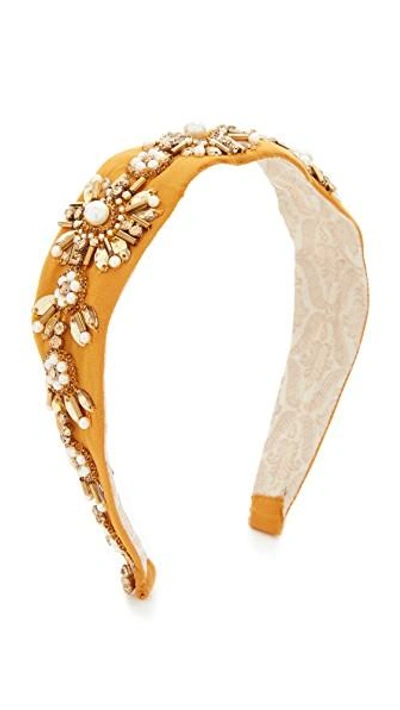 Namrata Joshipura Crystal Embellished Headband In Marigold