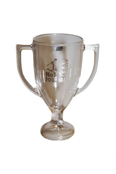 Unbranded No 1 Football Fan Trophy Pint Glass (clear) In White