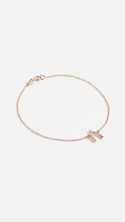 Jennifer Meyer Jewelry 18k Gold Diamond Wishbone Bracelet In Rose Gold