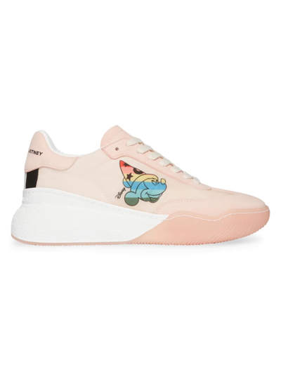 Stella Mccartney Fantasia Mickey Loop Lace-up Trainers In Pastel Pink