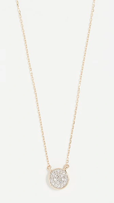 Adina Reyter 14k Gold Pave Diamond Disc Necklace, 15 In White/gold