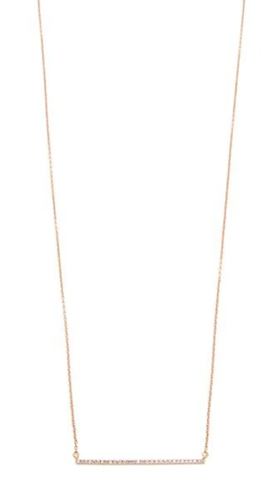 Gabriela Artigas 14k Rose Gold Bar Diamond Necklace