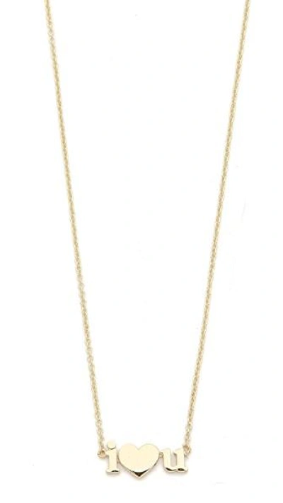 Jennifer Meyer Jewelry 18k Gold I Heart U Necklace