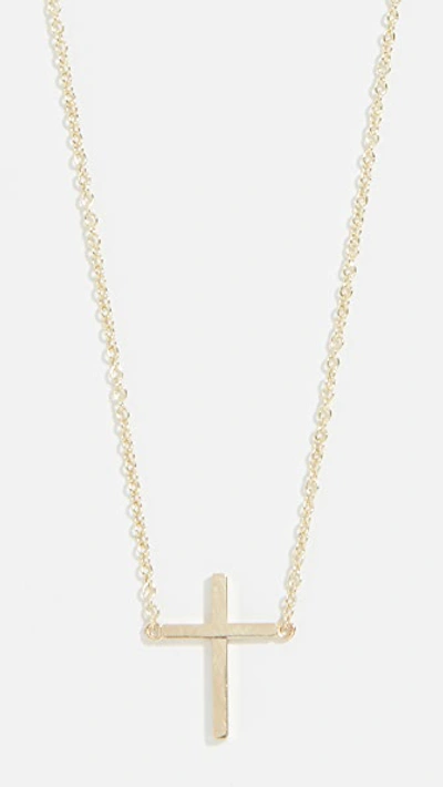 Jennifer Meyer Jewelry 18k Gold Thin Cross Necklace In Yellow Gold
