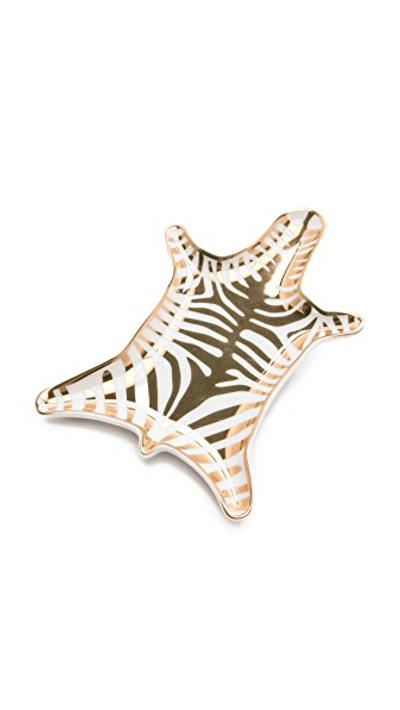 Jonathan Adler Metallic Zebra Dish In Gold
