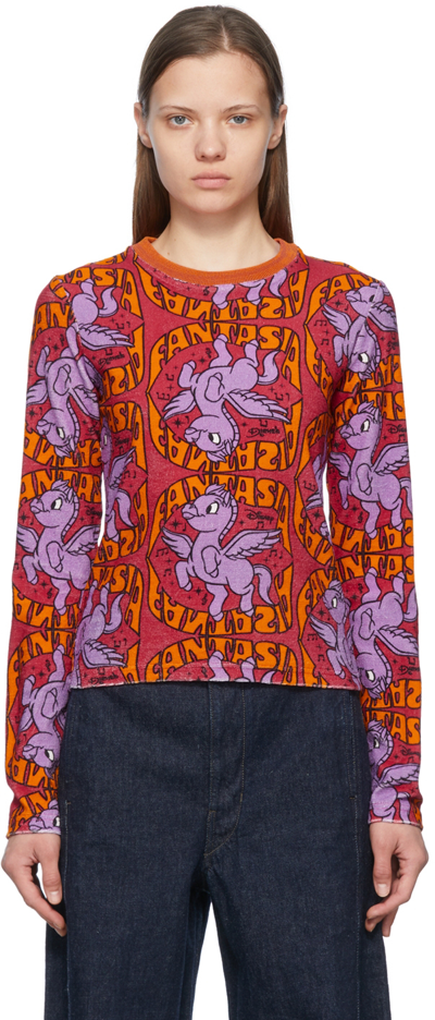 Stella Mccartney Pink Fantasia Pegasus T-shirt In Multi