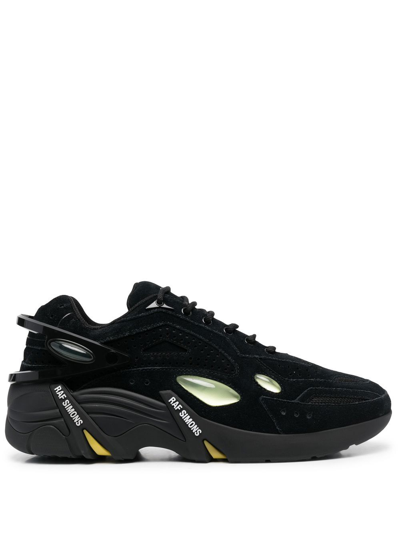 Raf Simons Black Cylon-21 Low Top Suede Sneakers