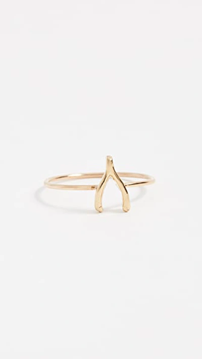 Jennifer Meyer Jewelry 18k Gold Mini Wishbone Ring