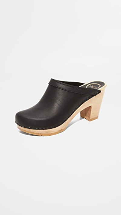 No.6 Old School High Heel Clogs In Black