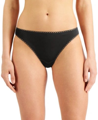 Charter Club Women's Everyday Cotton Bikini Underwear, Created For Macy's In Classic Black