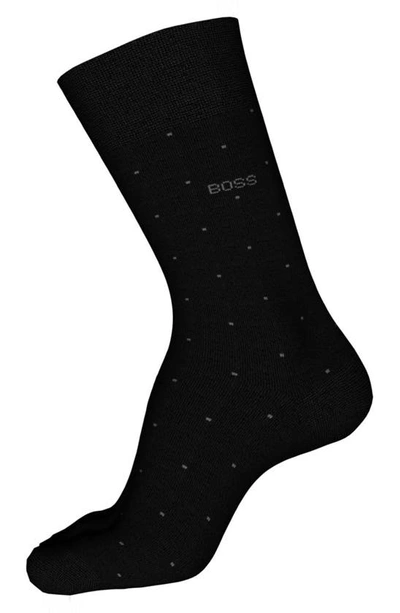 Hugo Boss George Dots Dress Socks In Black