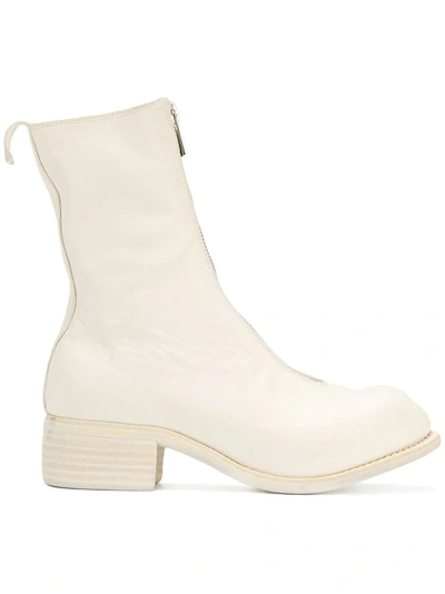 Guidi 40mm Zip-up Full Grain Leather Boots In White
