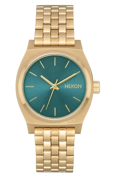 Nixon Time Teller Bracelet Watch, 31mm In Gold/marsala/gold