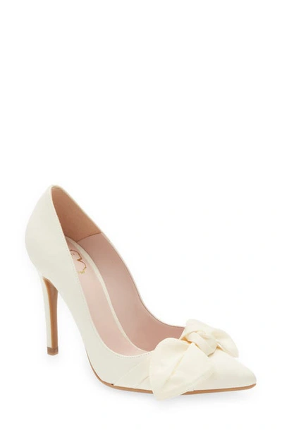 Ted Baker Women's Hyana-moire Satin Bow 100mm Court Pumps In Ivory