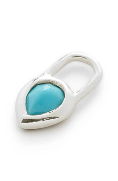 Monica Vinader Teardrop Turquoise Earrings Charm In Ss