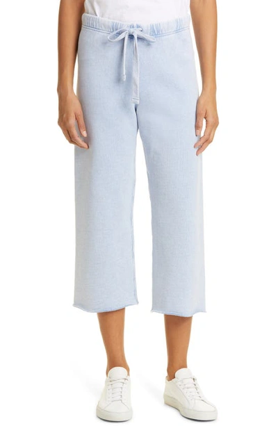 Frank & Eileen Crop Wide Leg Sweatpants In Mineral Blue