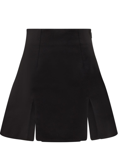 Ambush Front Slits High Waist Skirt In Nero