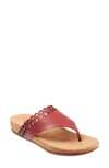 Softwalk Bethany Leather Sandal In Dark Red