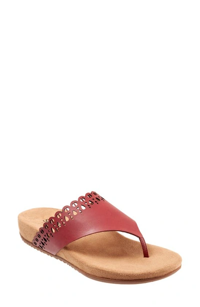 Softwalk Bethany Leather Sandal In Dark Red