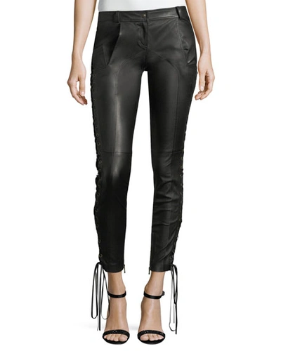 Redemption Leather Skinny Pants W/lace-up Sides